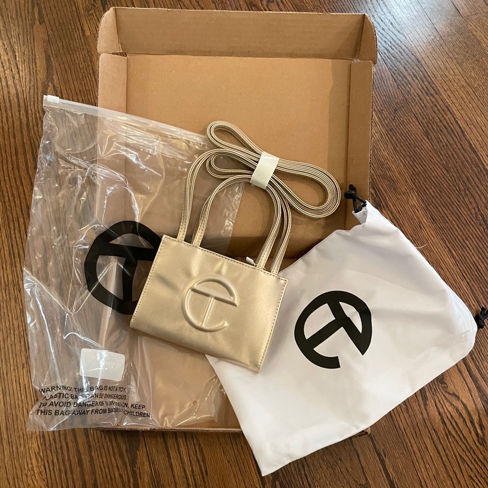 TELFAR Shopping Bag, Small, GOLD